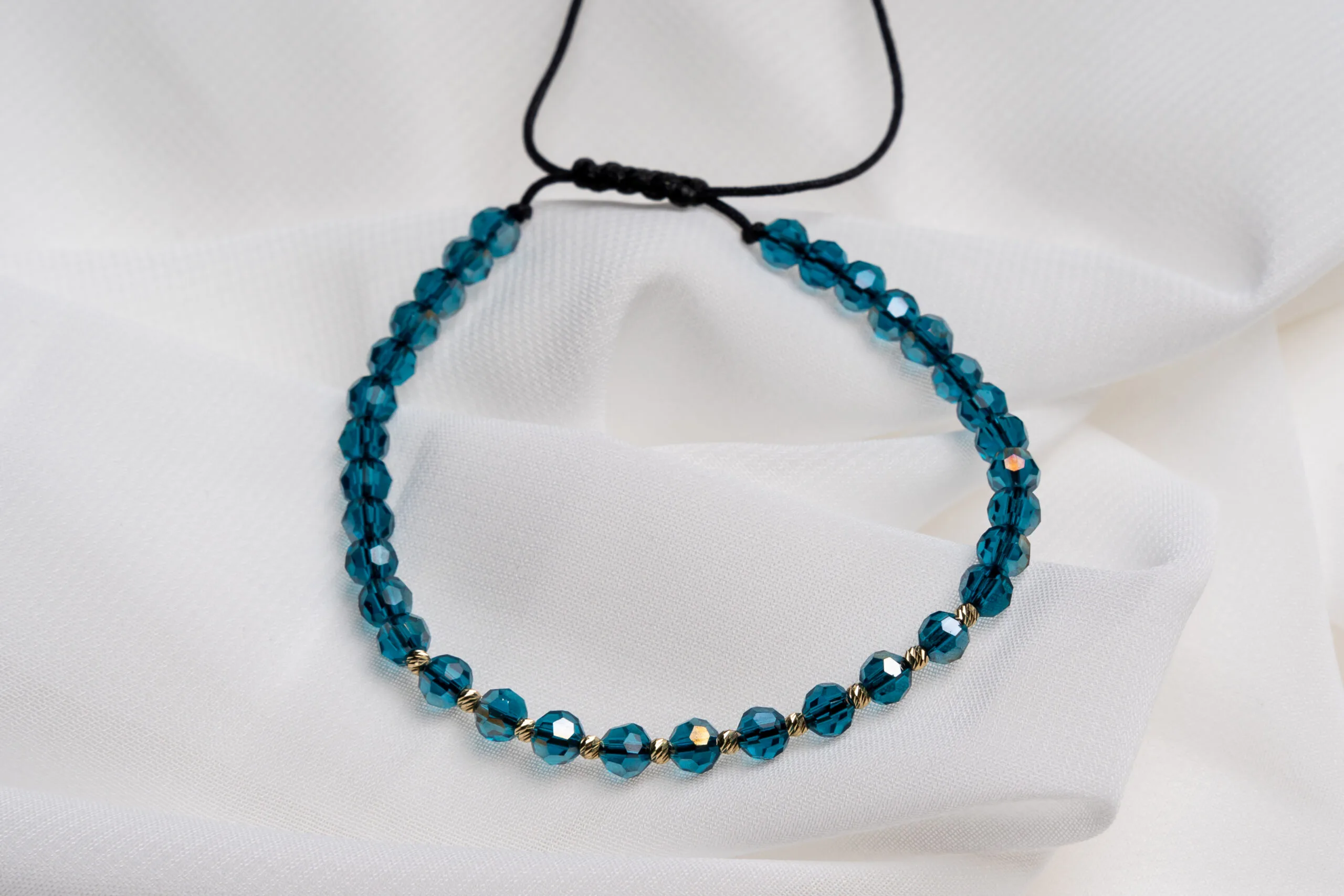 Bratara cu cristale rotunde si bilute aur 585 14k cod: BRCR02 - imagine 2