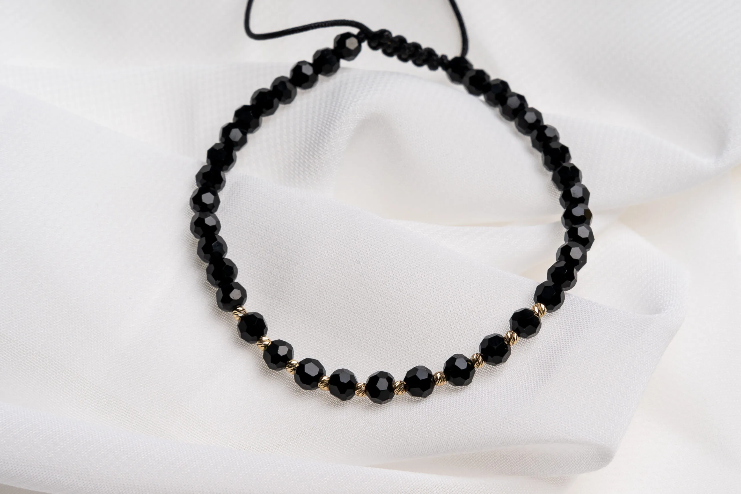 Bratara cu cristale rotunde si bilute aur 585 14k cod: BRCR02 - imagine 5