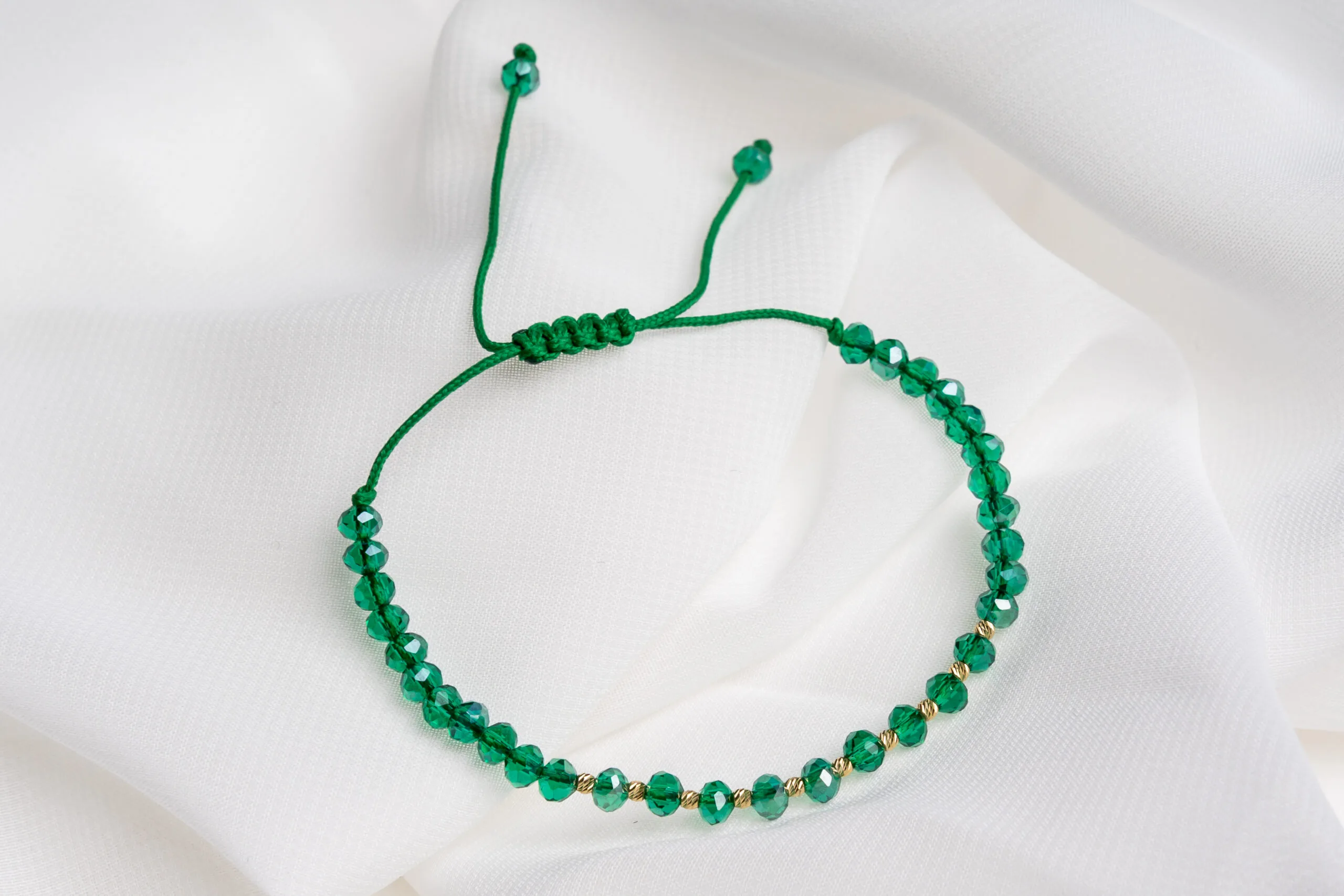 Bratara cu cristale rotunde si bilute aur 585 14k cod: BRCR02 - imagine 7