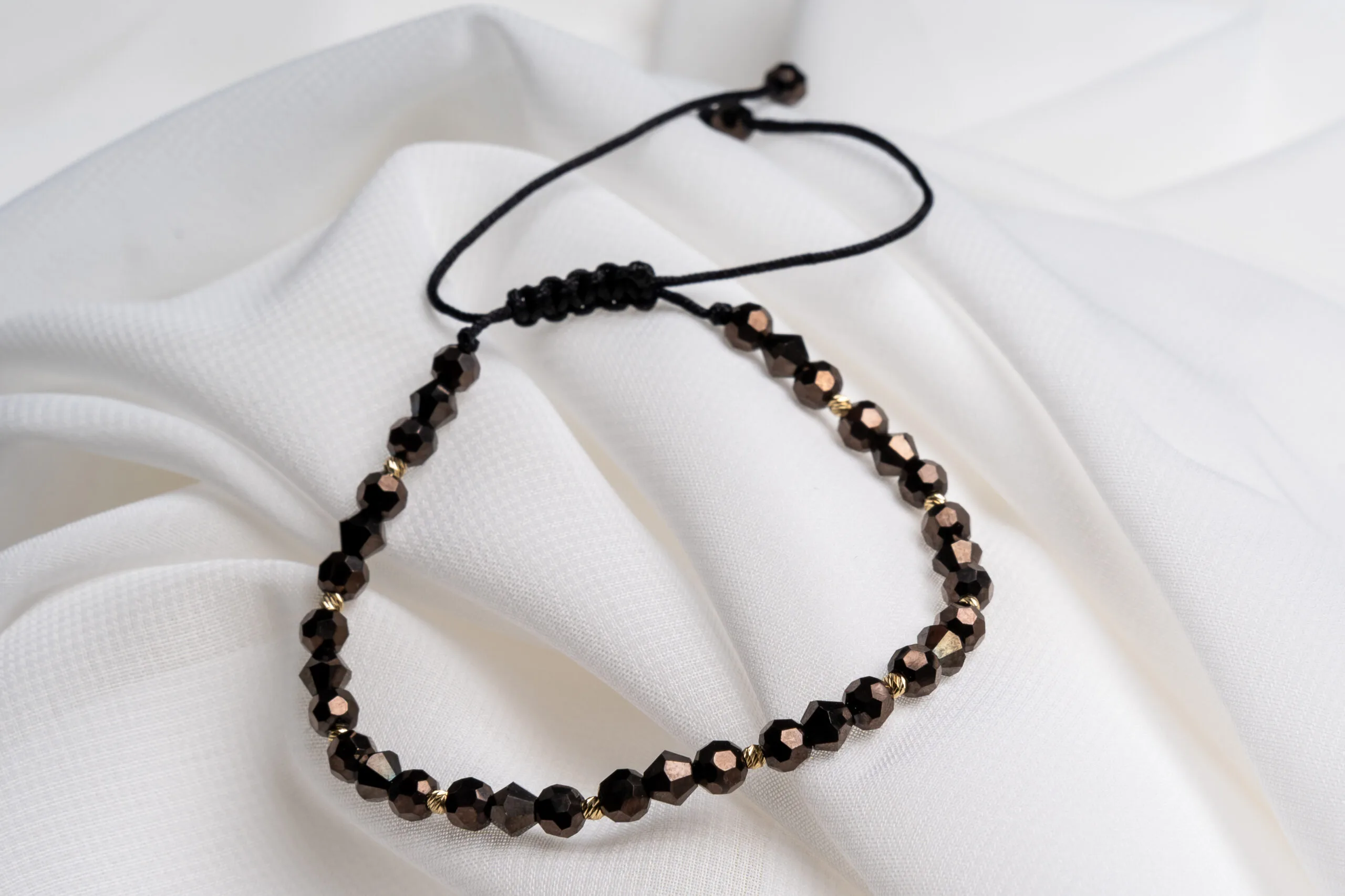 Bratara Mirelinda cu cristale si bilute aur 585 14k cod: BRCR03 - imagine 8