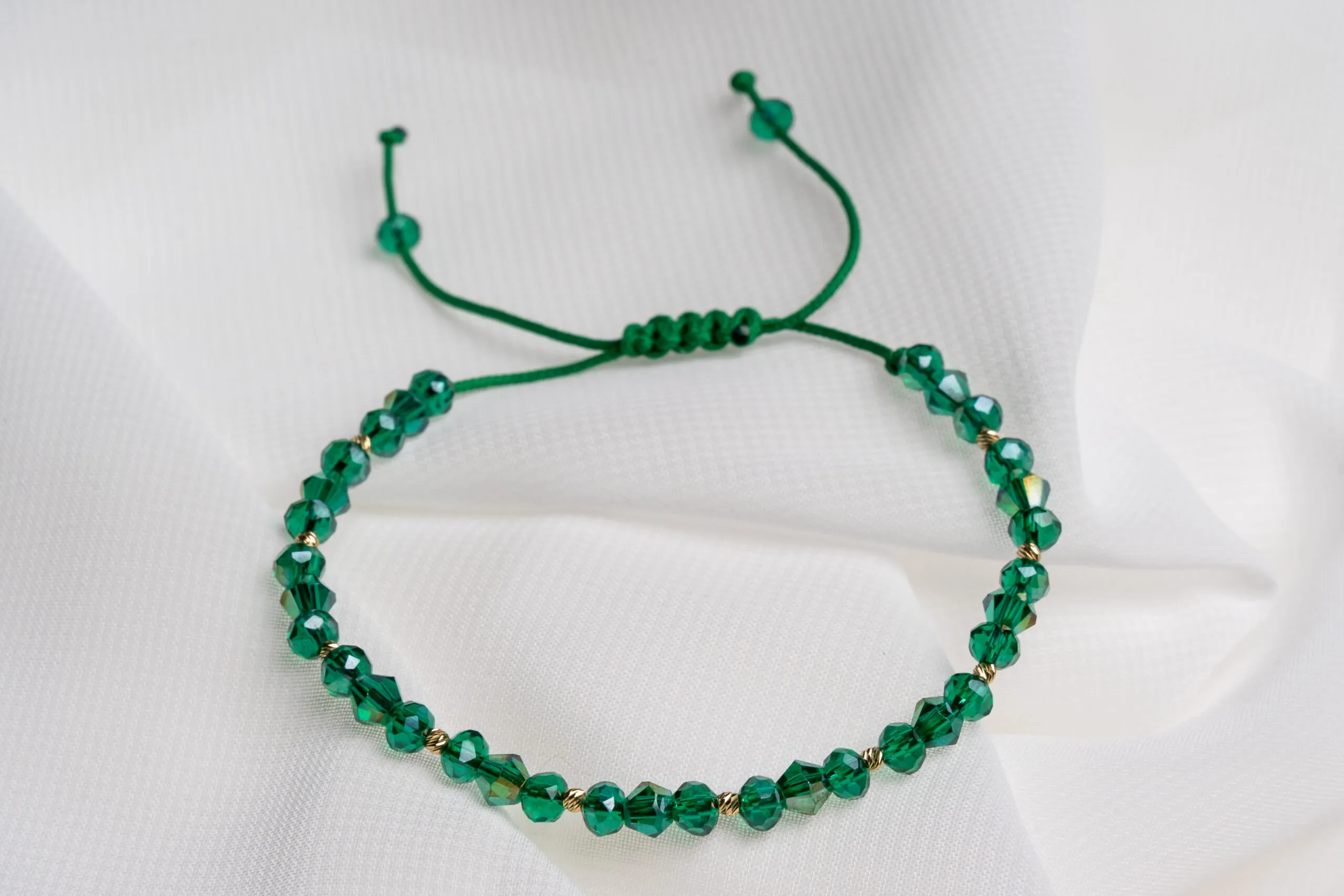 Bratara Mirelinda cu cristale si bilute aur 585 14k cod: BRCR03 - imagine 9