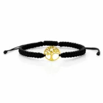 Bratara cu snur si link pomul vietii aur 585 14k cod: BRSN34