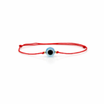 Bratara cu snur, cristal de deochi si bilute de 2mm din aur 585 14k cod: BRSN21