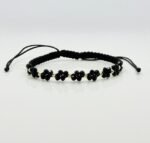 Bratara cu snur impletit, cristale si bilute aur 585 14k cod: BRCR25