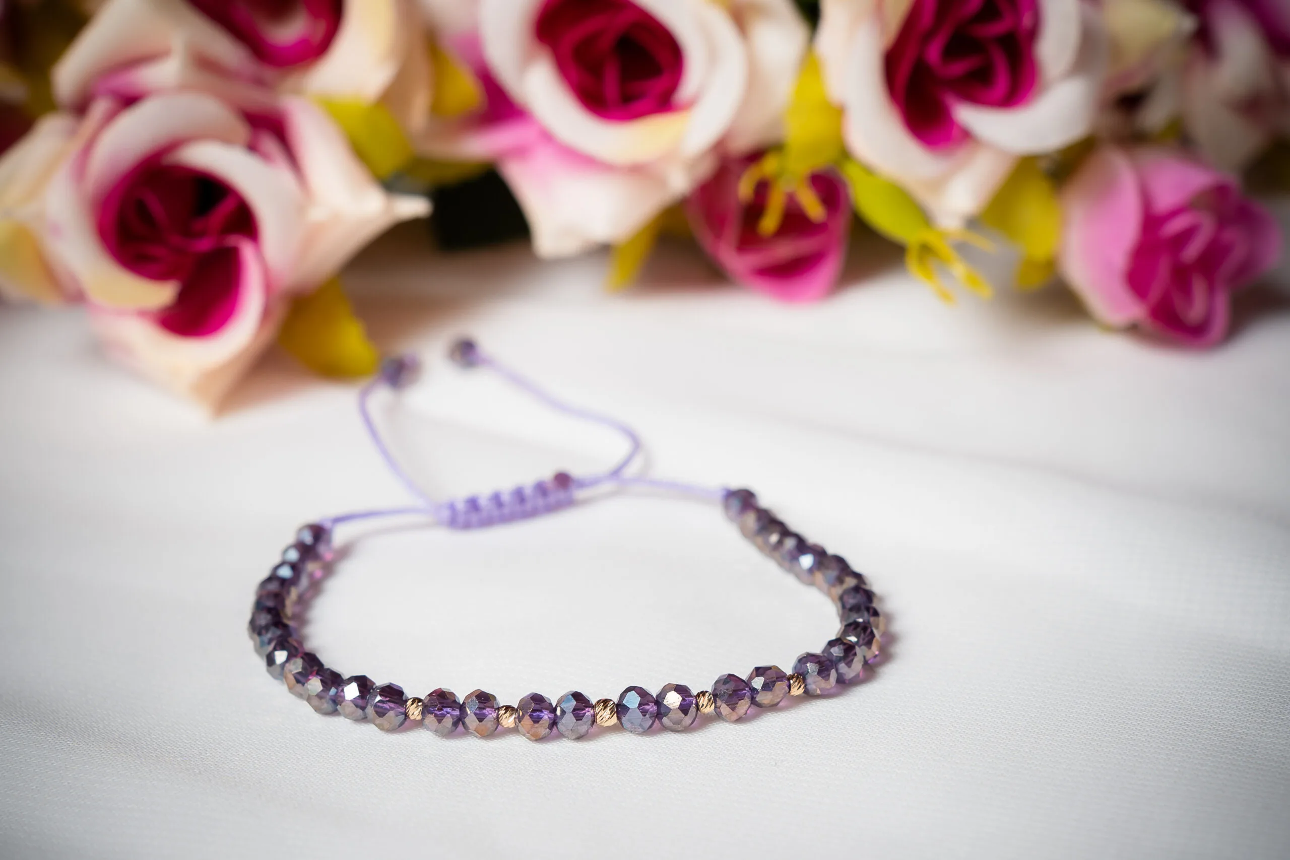 Bratara cu cristale rondele si bilute aur 585 14k cod: BRCR01 - imagine 7