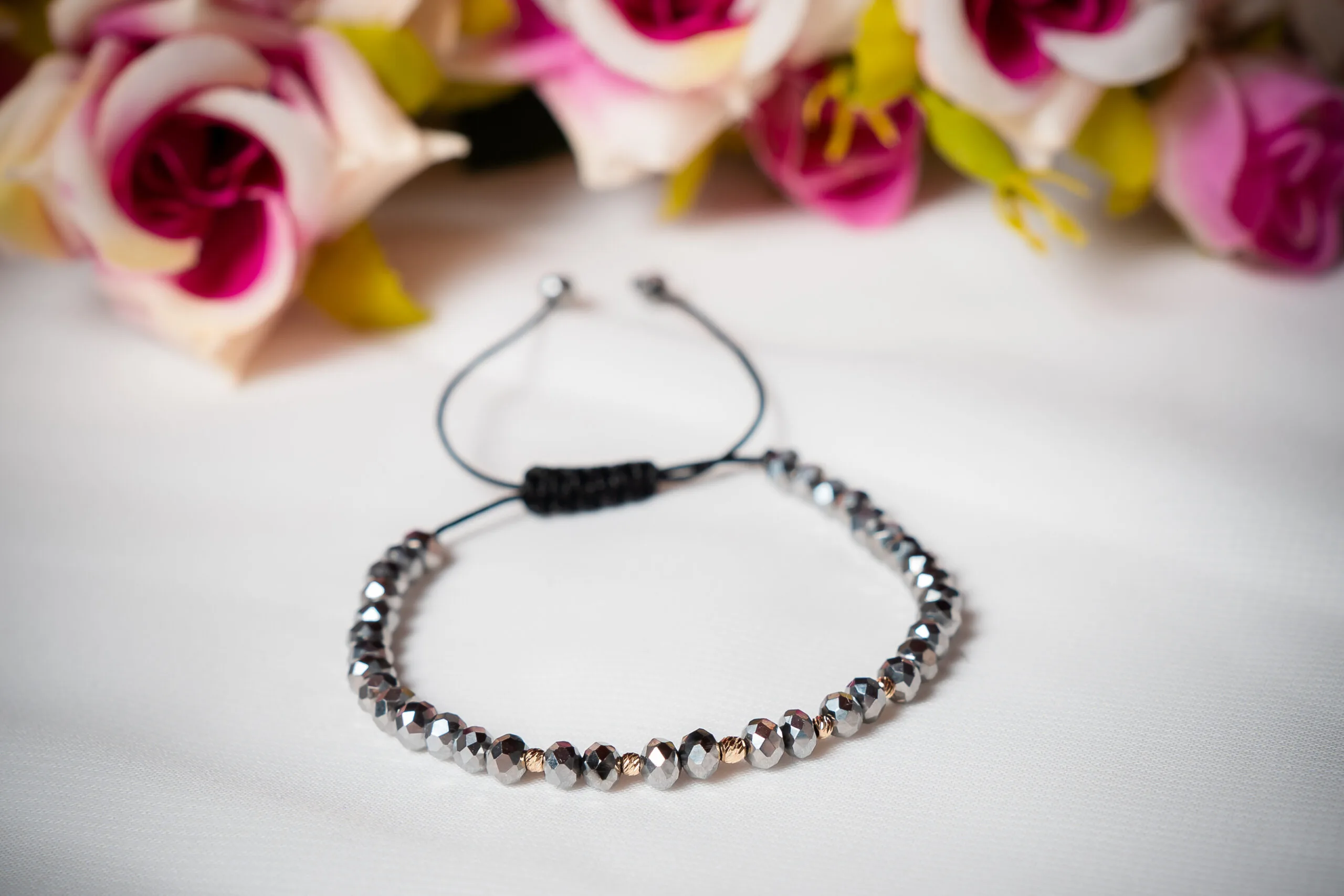 Bratara cu cristale rondele si bilute aur 585 14k cod: BRCR01 - imagine 8