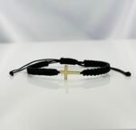 Bratara cu snur si link cruce plina cu rama 585 14k cod: BRSN50