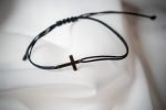 Bratara cu snur si link cruce plina cu rama 585 14k cod: BRSN50 - imagine 2