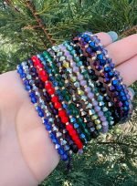 PROMO: Set 3 bratari cu cristale din sticla si 5 bilute din aur 585 14k - imagine 2