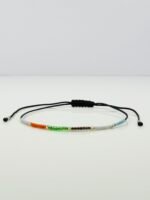 Bratara cu snur, margele Miyuki si bile din aur 585 14k cod: BRM04