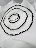 Colier Black cu cristale, 5 bilute din aur 585 14k, inchidere din aur si margele Miyuki cod: CFT08 - imagine 3