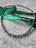 Colier cu cristale, 5 bilute din aur 585 14k, inchidere si anou din aur cod: CFT07