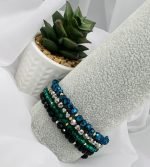 Bratara cu cristale rotunde si 3 bilute aur 585 14k cod: BRCR63 - imagine 2