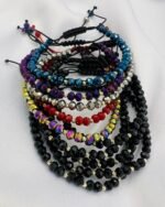 Bratara cu cristale rondele si 5 bilute din aur 585 14k cod: BRCR68 - imagine 2