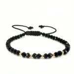 Bratara cu cristale rondele si 5 bilute de 2.5mm din aur 585 14k cod: BRCR77