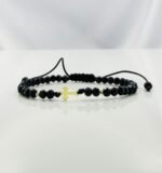 Bratara cu cruciulita+bilute din aur 14k si cristale cod: BRCR78