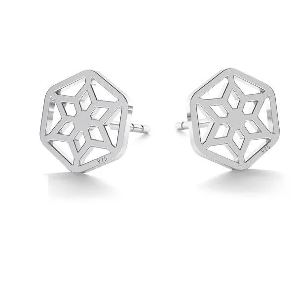 Cercei hexagon din argint 925 cod: CER04 - imagine 1