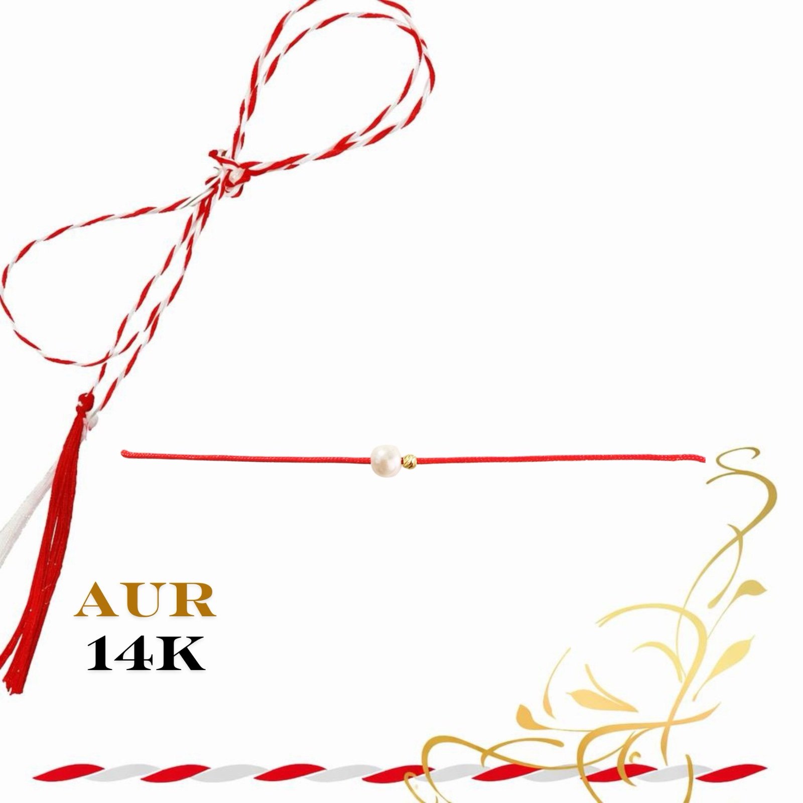 18586db7-7977-4131-8eb6-76eab52252e4 Martisor bratara din aur 14K - Biluta si perla - imagine 1