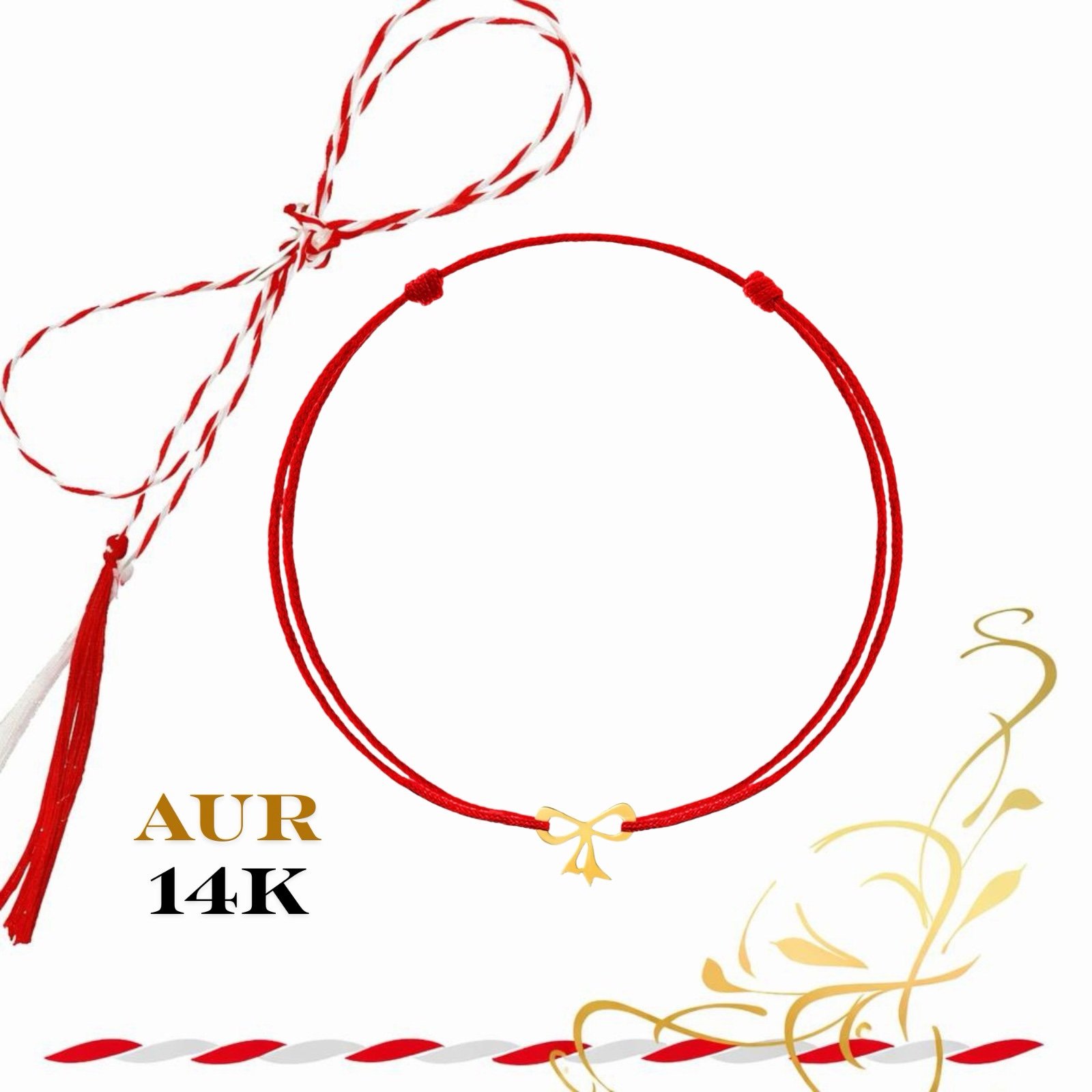 2996b33c-7574-4bc6-a6cd-05411e308b7c Martisor bratara din aur 14K - Fundita mini - imagine 1