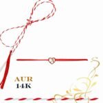 Martisor bratara din aur 14K - Inima cu initiala