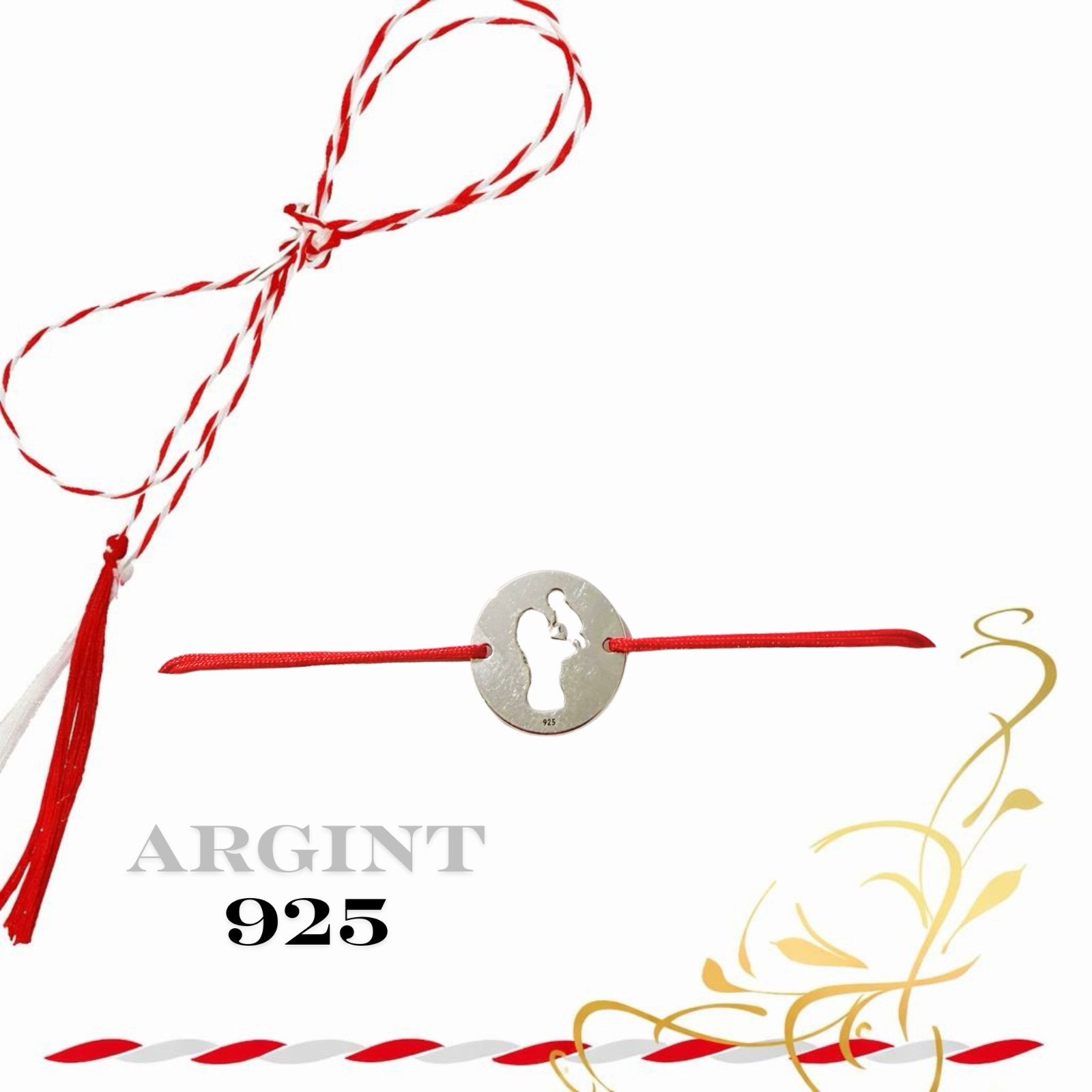 6a734ae2-08f9-4f88-8bc8-68a0aac52fc9 Martisor bratara din argint 925 - banut mama cu copilul - imagine 1