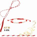 Martisor bratara cu bilute din aur 14k, mărgeluțe Miyuki și cristale - imagine 2