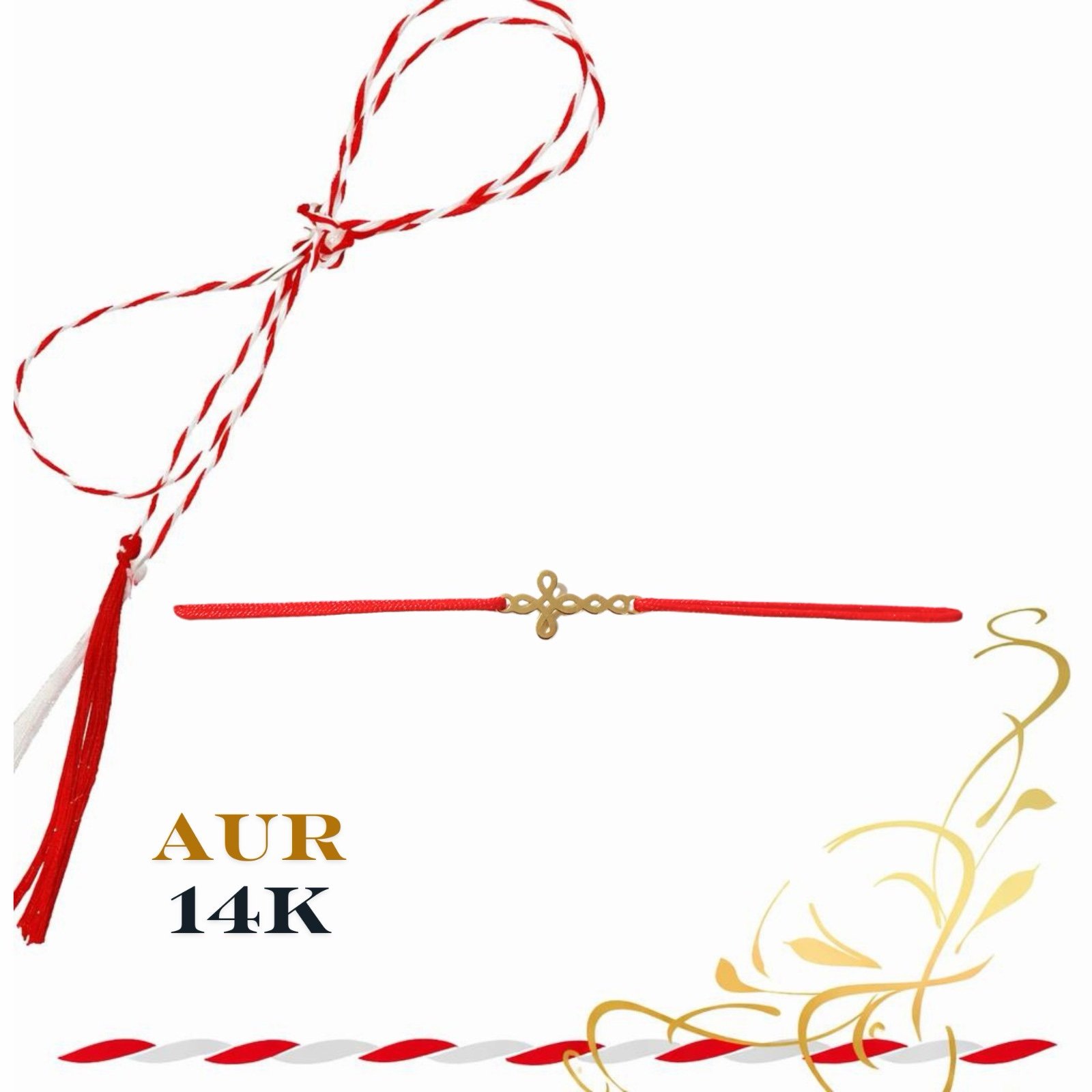 900403f1-8c07-42c1-b7cd-a2cd98f19110 Martisor bratara din aur 14K - Cruciulita - imagine 1