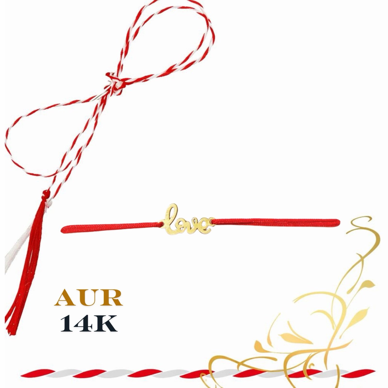 968edbef-7280-4afc-b868-d1a0c316187b Martisor bratara din aur 14K - Love - imagine 1