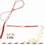 Martisor bratara din aur 14K - Inima dubla mini