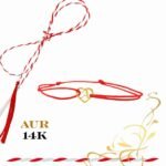 Martisor bratara din aur 14K - Inima cu initiala - imagine 2