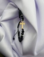 Bratara cu cruciulita+bilute din aur 14k si cristale cod: BRCR83 - imagine 2