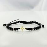 Bratara cu cruciulita+bilute din aur 14k si cristale cod: BRCR88