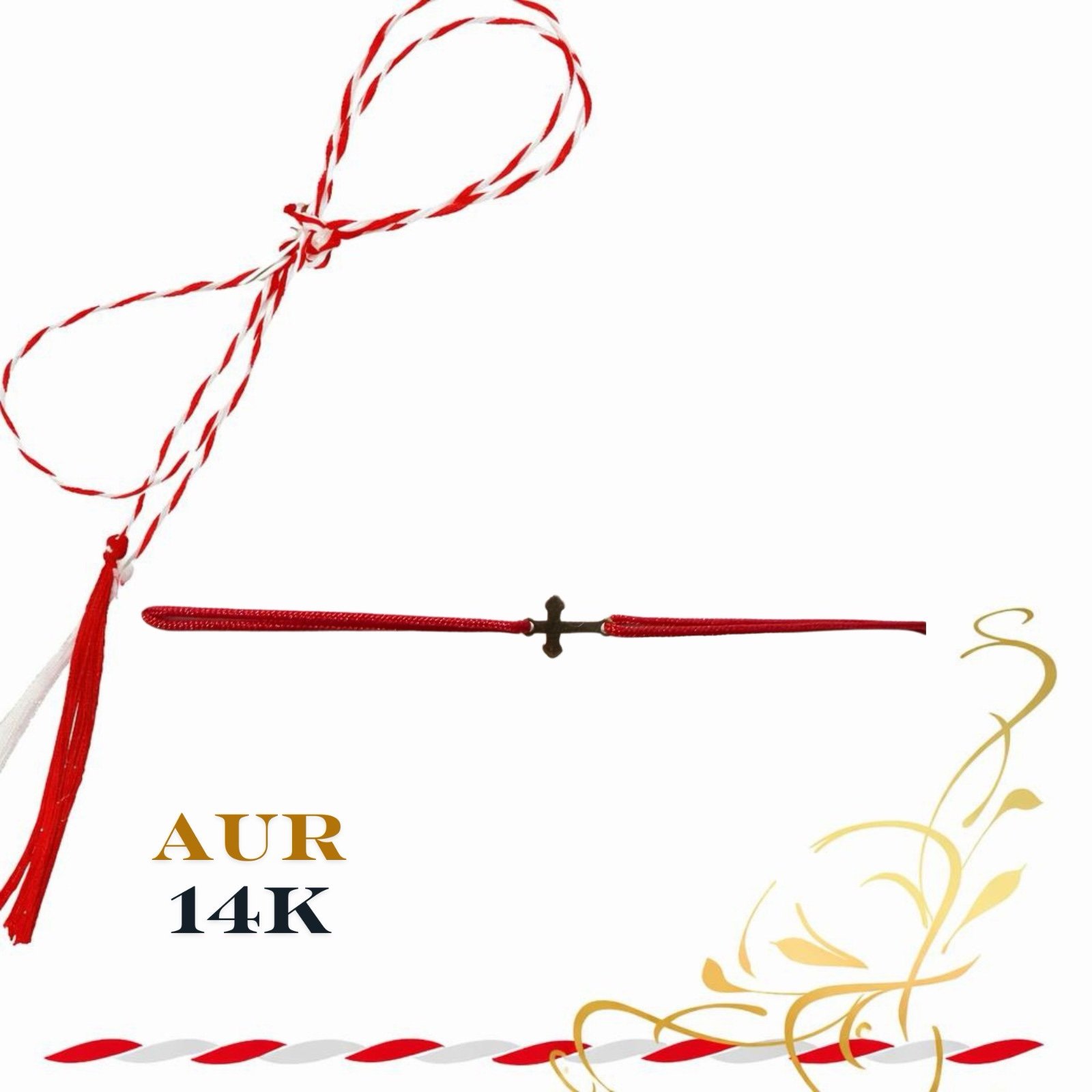 30c23822-65d7-4876-986a-e89122de6d44 Martisor bratara din aur 14K - Cruciulita - imagine 1