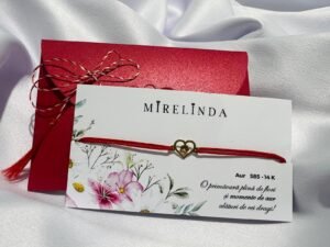 Martisor bratara din aur 14K – Inima cu labuta