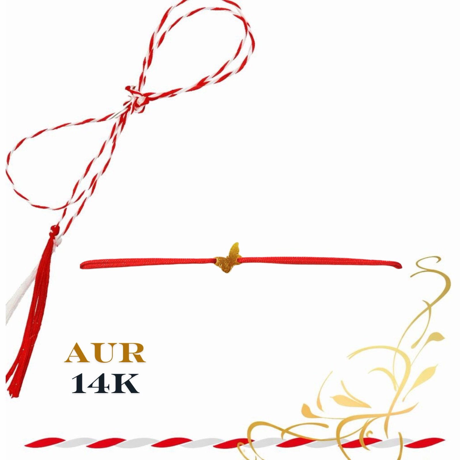 b5b1156c-7097-4f67-a9bf-42d60b98e82e Martisor bratara din aur 14K - Fluture plin - imagine 1