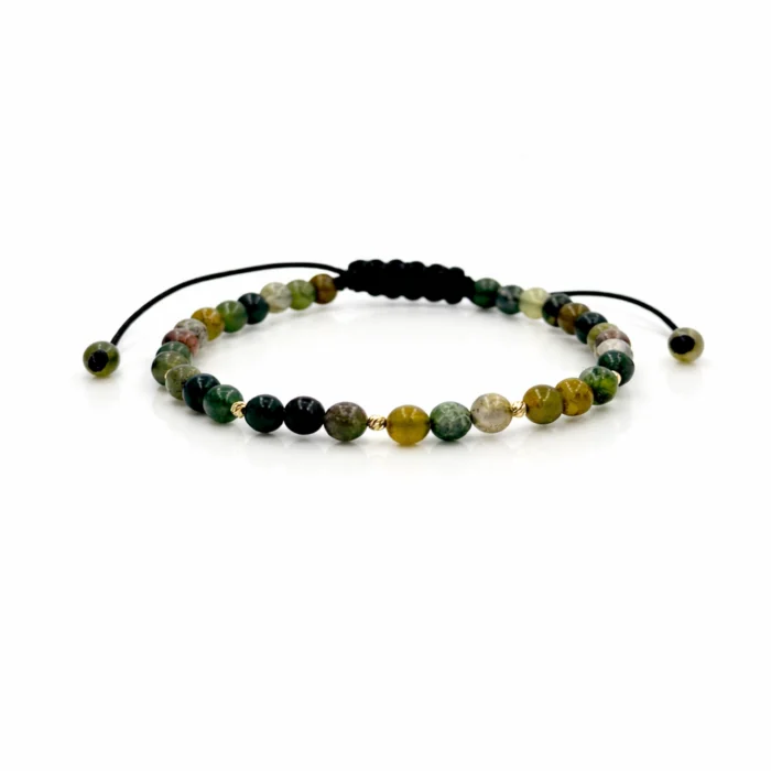 f74cbd53-46f2-46dc-b1e6-0878252d4300-700x700 Bratara cu agate si 5 bilute din aur 14k cod: BRPS66 - imagine 1