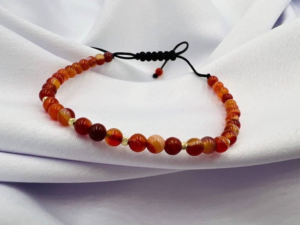 Bratara cu agate si 5 bilute din aur 14k cod: BRPS65 - imagine 1