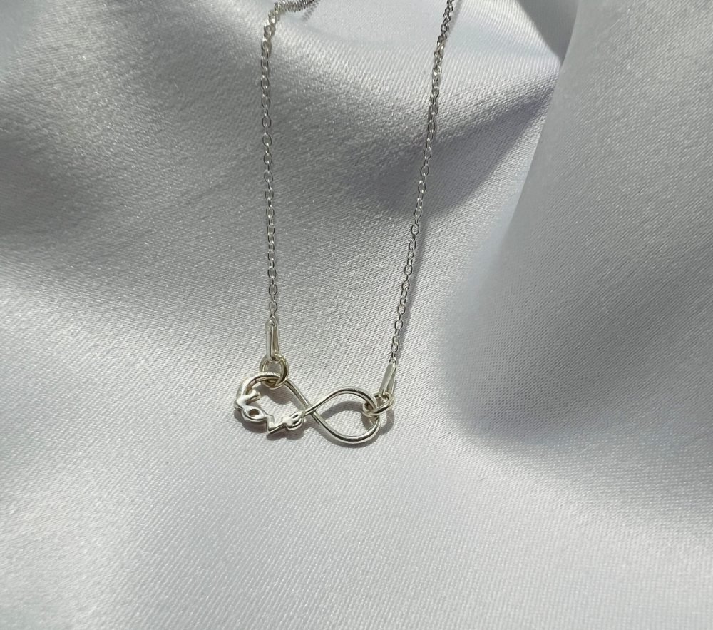 Colier din argint 925 cu pandativ infinit cu love cod:CARG27 - imagine 1