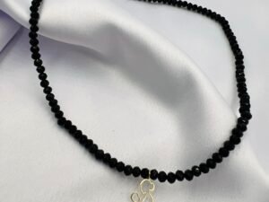 Colier cu mama si copilul, inchidere si anou din aur 14k + cristale cod: CCP01