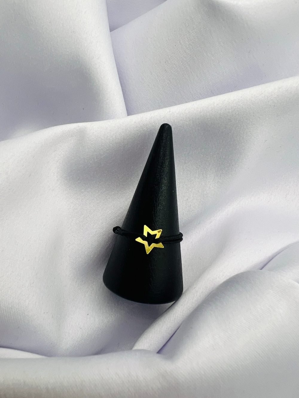 Inel snur reglabil si aur14k - steluta cod: INS16 - imagine 1