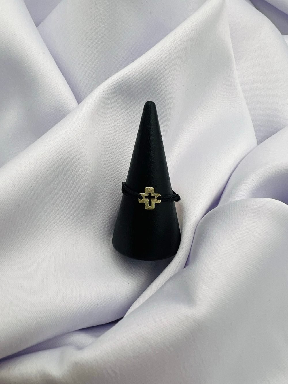 Inel snur reglabil si aur14k - cruce cod: INS17 - imagine 1