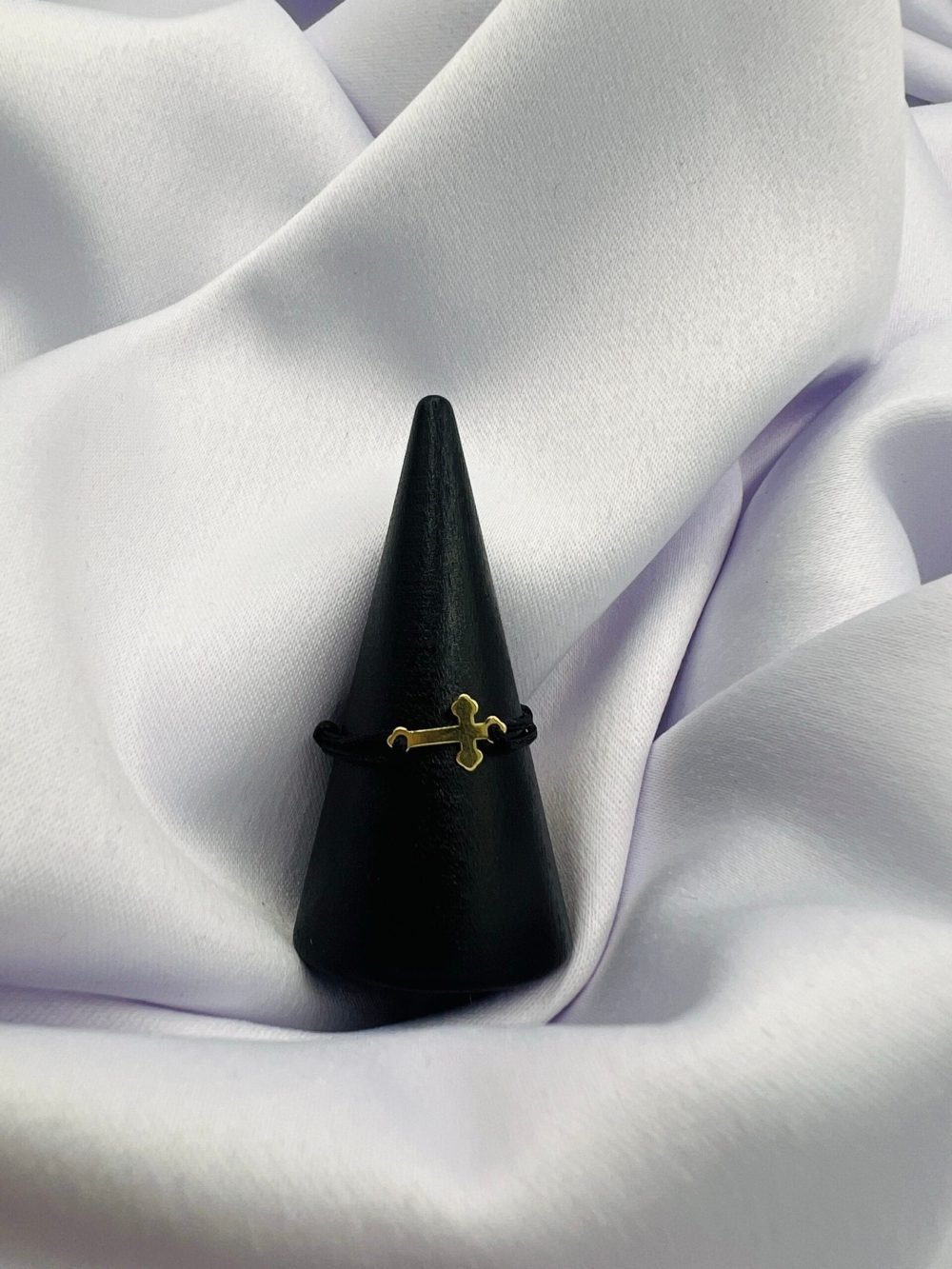 Inel snur reglabil si aur14k - cruciulita cod: INS18 - imagine 1