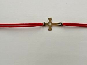 Bratara cu snur si cruce romb din aur 585 14k cod: BRSN116
