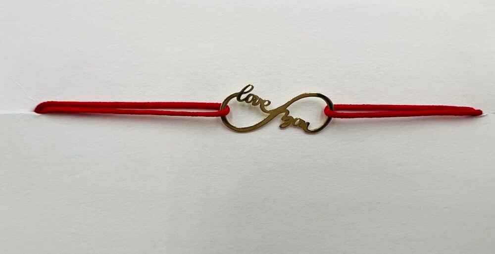 Bratara cu snur si infinit love you din aur 585 14k cod: BRSN126
