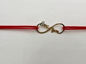 Bratara cu snur si infinit love you din aur 585 14k cod: BRSN126