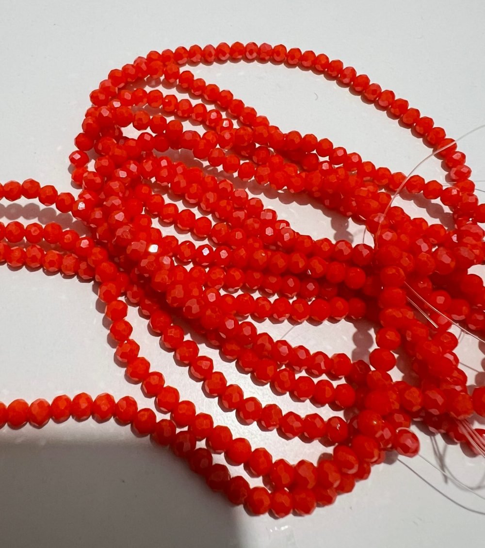 Sirag cristale rondele 3x4mm - rosu corai cod:CR23 - imagine 1