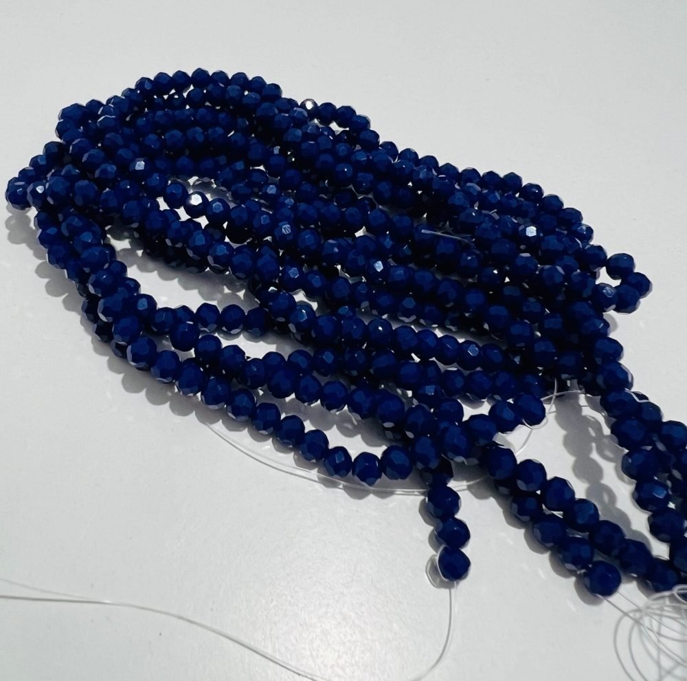 Sirag cristale rondele 3x4mm - albastru inchis cod:CR25 - imagine 1