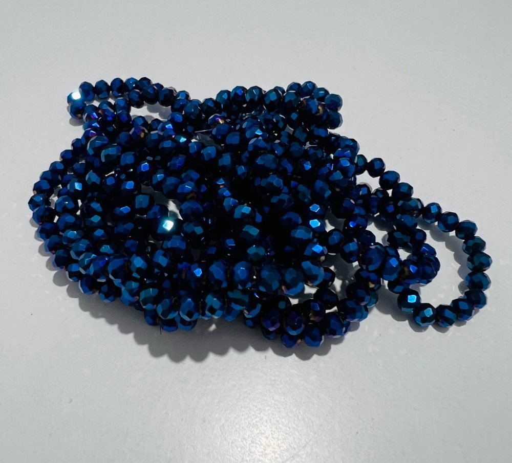 Sirag cristale rondele 3x4mm - albastru metalizat cod:CR30 - imagine 1