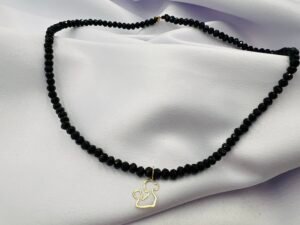 Colier cu mama si copilul, inchidere si anou din aur 14k + cristale cod: CCP01