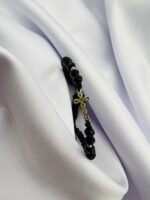 Bratara cu cruciulita+bilute din aur 14k si cristale cod: BRCR100 - imagine 2